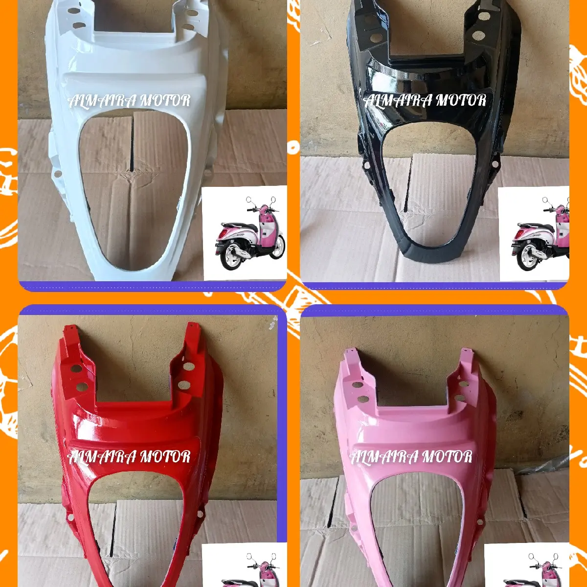 cover pet stop Scoopy karbu secopy lama pertama variasi warna hitam putih merah dan pink