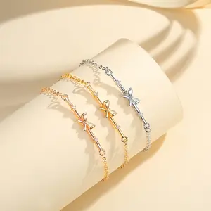LM991 Gelang Rantai Wanita Titanium Crystal Indah Anti Karat Aesthetic Aksesoris Fashion