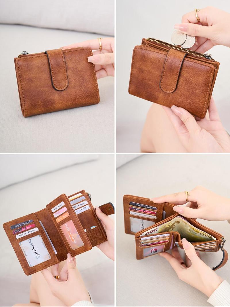 Product Introduction of Women's Vintage Multi Card Slot Wallet, Portable Multi-functional Short Wallet, Casual Trendy Versatile High-quality Daily Wallet 4