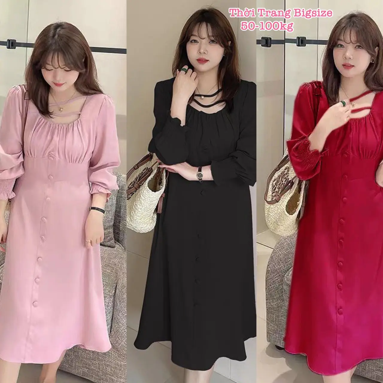 Đầm Bigsize Thời Trang Thiết Kế Dự Tiệc Nữ Cao Cấp Xinh Mặc Đẹp Sang Trọng Dễ Thương 50-95kg