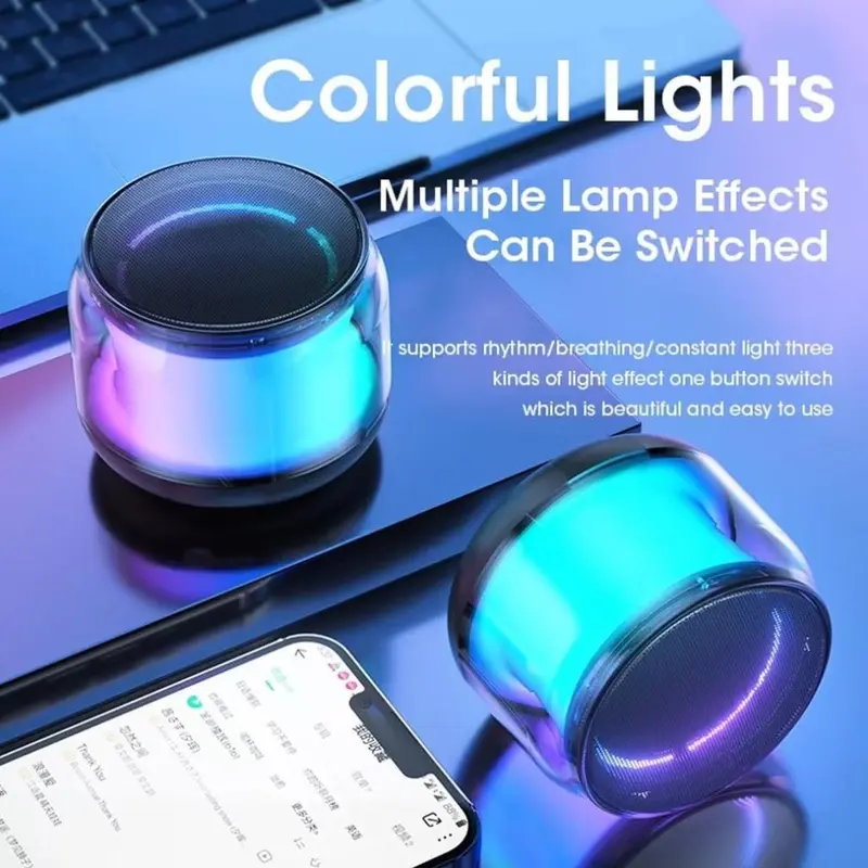 Loa Bluetooth NAPOD Mini Không Dây Đèn Led Rgb, Âm Thanh HIFI 360 Có Hỗ Trợ Thẻ Nhớ,  BẢO HÀNH 12 THÁNG. 8
