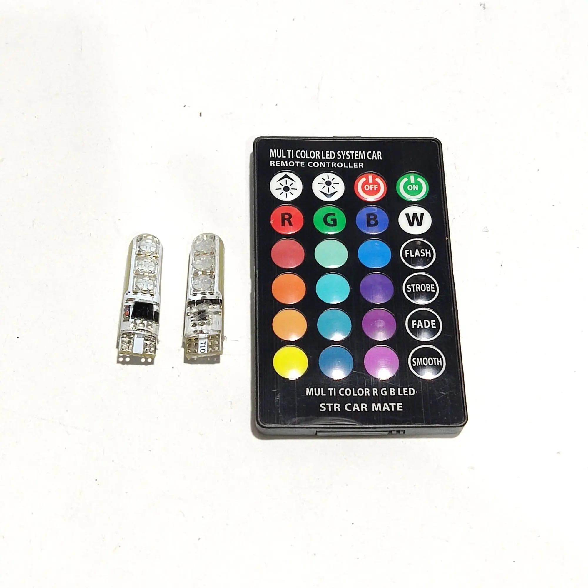 2 Lampu LED T10 Remote RGB Lampu Kota Senja Motor Mobil Lampu Remote ...