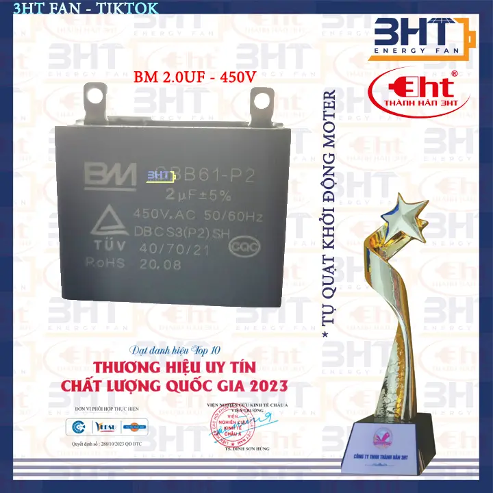 Tụ quạt 2uf và 1.5uf - K3 Khởi động cho động cơ quạt 5