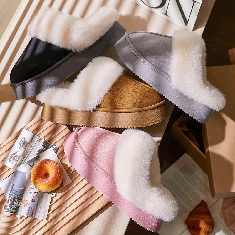 Dép Sục Lót Lông Cổ Lông Vũ Mềm Mịn Giữ Ấm Mùa Đông Dễ Phối Đồ