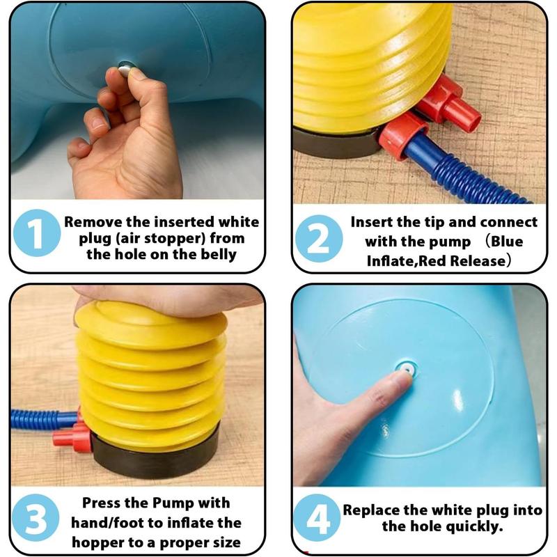 Animal Space Hopper for Kids, Inflatable Giraffe Bouncy Horse for Child Toddler, Children Inflatable Animal Hopper Ride on Jumping Toys for Boys Girls 1 2 3 4 5 6 Years Old Indoor Outdoor Bouncy Balls 5