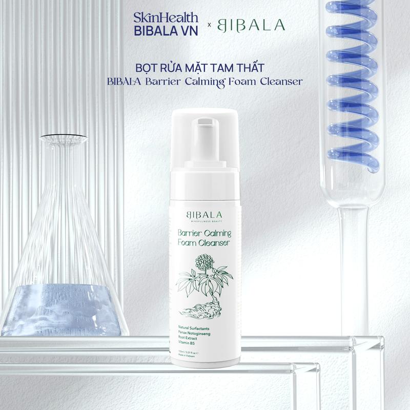 Bọt rửa mặt chiết xuất Tam Thất  sạch da và làm dịu BARRIER CALMING FOAM CLEANSER BIBALA 150ML sữa _ hadalabo