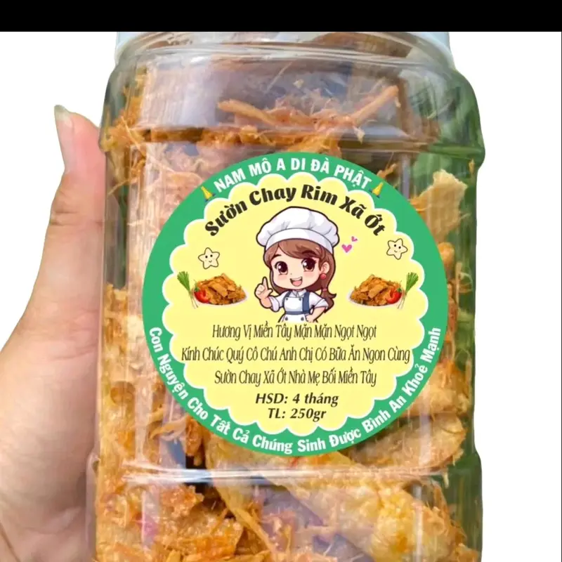 1.hộp sườn NON CHAY SẤY XÃ ỚT đậm đà hương vị Miền Tây mặn mặn ngọt ngọt ( 250g/1hũ) 2