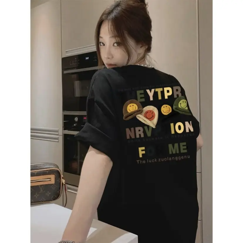 Áo thun ngắn tay dành cho nam và nữ vào mùa hè chuyên đi cặp đôi áo cotton dày đặc làm đáy