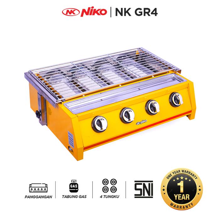 Gambar NIKO KOMPOR GRILL 4tungku NK-GR4 - KUNING dari Niko Indonesia Kota Administrasi Jakarta Barat Tokopedia