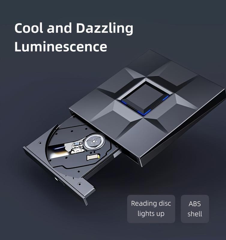 Product Introduction of External USB3.0 Optical Drive, External Mobile DVD Burner High-definition Player, Portable CD/VCD/DVD Player, Nine-grid Style Burner, For Burning, Reading, And Playing On Laptops And PCs. 7