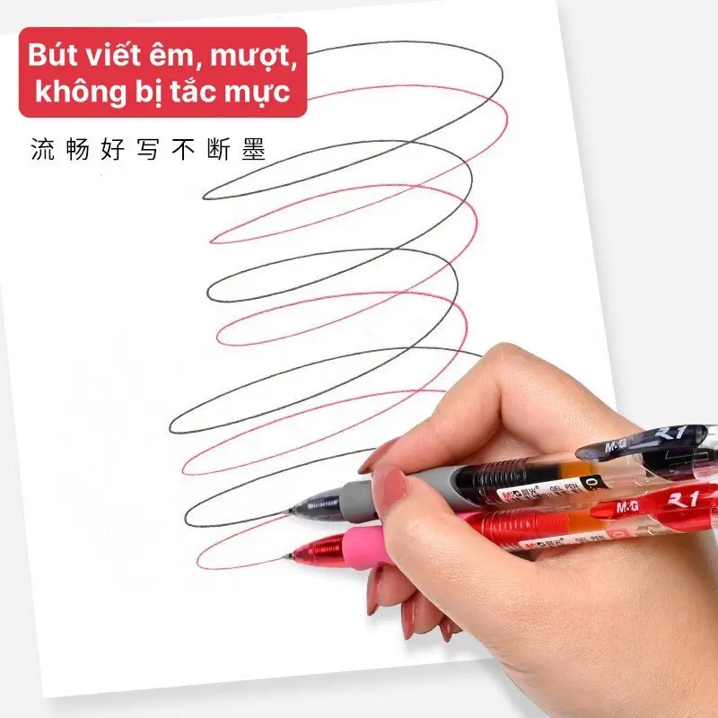 Ruột bút bi nước, bút gel M&G G-5 cao cấp 9018 9019 màu đen/xanh/đỏ ngòi 0.5mm 0.38mm thay thế GP-1008, MG1163, AGP02376 3