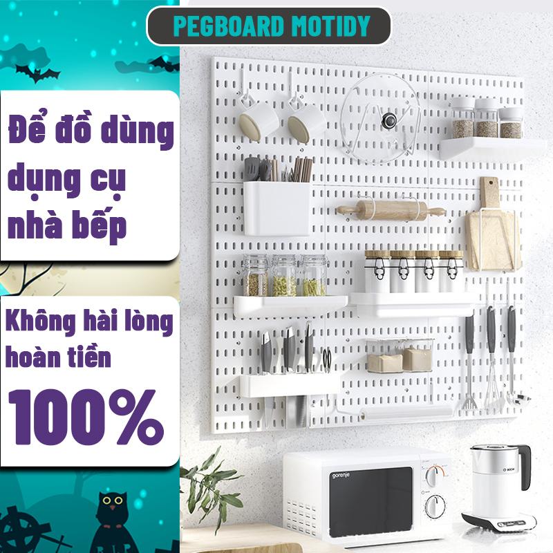 Bảng Pegboard MOTIDY Treo Tường Để Đồ Dùng, Dụng Cụ Nhà Bếp, Kệ Để Đồ Decor Nhà Bếp Đa Năng Trang Trí Gắn Tường Không Cần Khoan