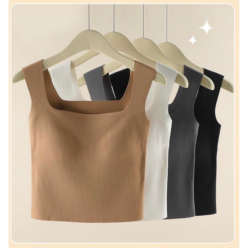 ÁO BRA SU TĂM DÁNG DÀI , CỔ VUÔNG CÓ MÚT MỎNG Nữ Top Đen