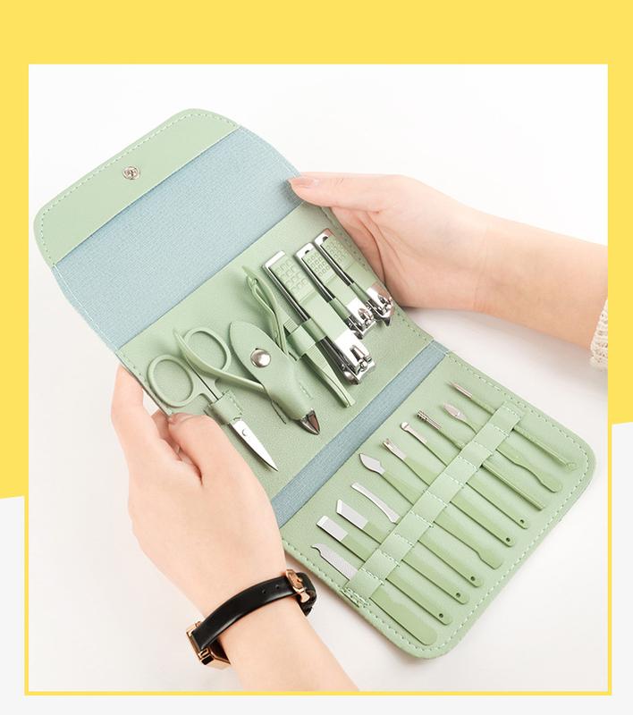 Product Introduction of Bộ Dụng Cụ Cắt Móng Tay, 16 Món, Dụng Cụ Định Hình Lông Mày Dụng Cụ Làm Móng, Bộ Đồ Làm Đẹp, Bộ Kéo Cắt Móng Tay, Thích Hợp Cho Cửa Hàng Nail, [Hàng Rào] 0