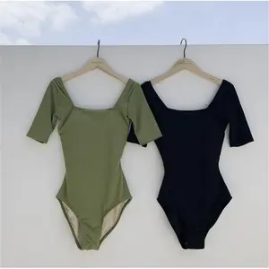 Swimsuit  Baju Renang Wanita Big Size One Piece Model Lengan Pendek Fashion  8023