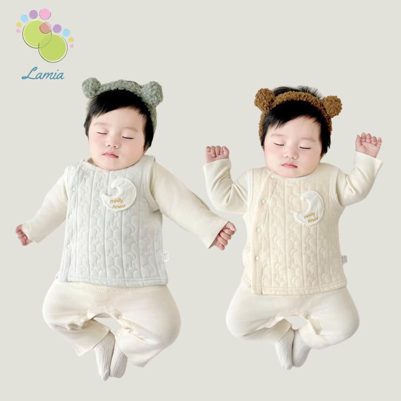 Áo gile nỉ bông họa tiết dễ thương cho bé sơ sinh 10AK