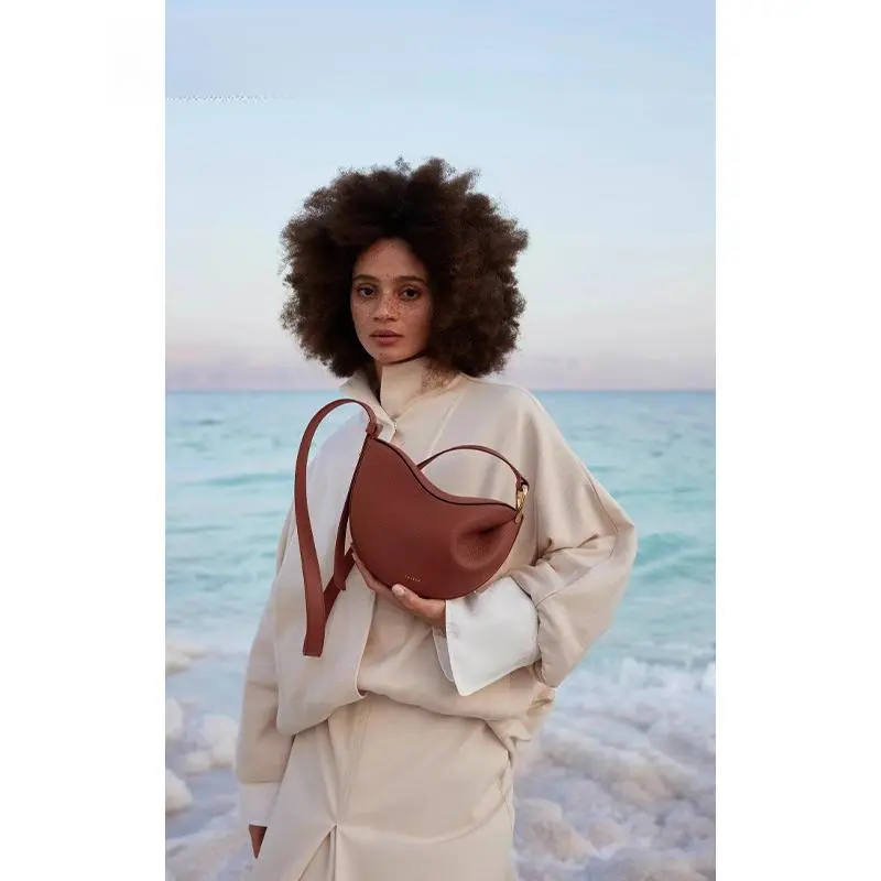 Popular Polene Pea Bag Genuine Leather One-Shoulder Crossbody French Niche Polene Polingen Bag