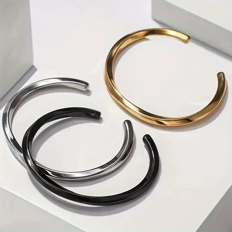 Vòng Tay Thép Không Gỉ, Thiết Kế Mobius, Rộng Rãi, Thích Hợp Cho Học Sinh, Chất Lượng Cao, Thời Trang, Dễ Phối Đồ, Không Phai Màu Phụ Kiện Móc Khoá