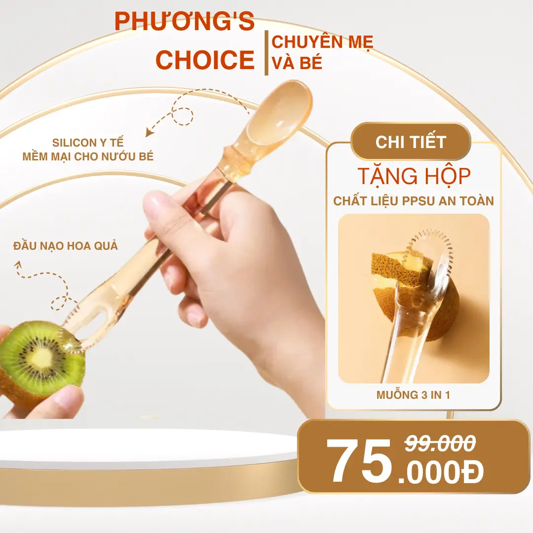 Thìa Nạo Hoa Quả 2 đầu PPSU an toàn cho Bé
