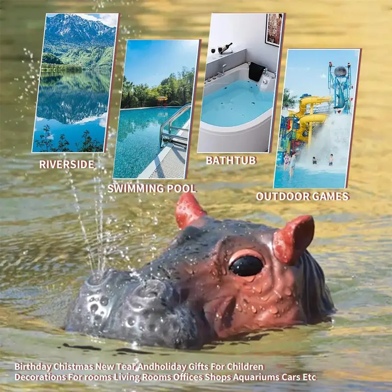 Remote Control Hippo Toy, Waterproof Electric Hippo Toy with Sound Effect, Water Toy for Teenagers, Birthday Gift for Boys & Girls 3