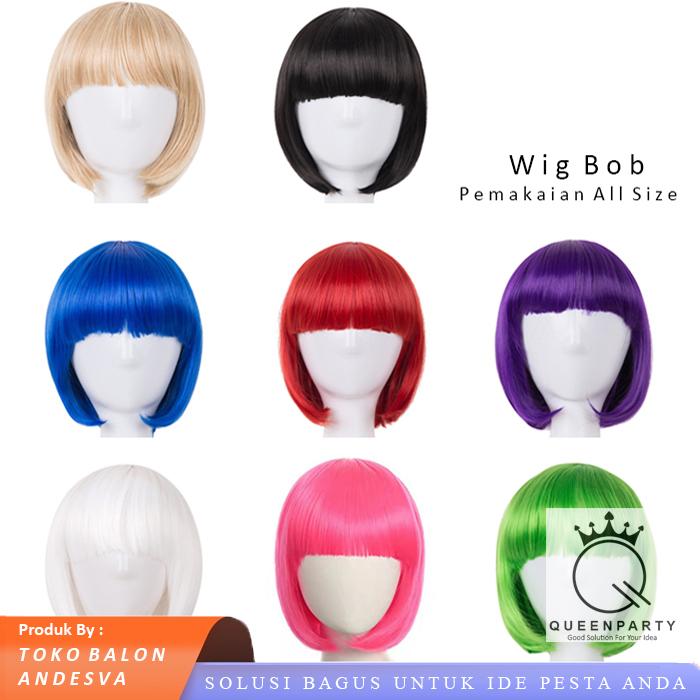 Wig Bob / Rambut Palsu Lurus Allsize / wig costplay Bob / Rambut Lurus Bob Palsu wig 1