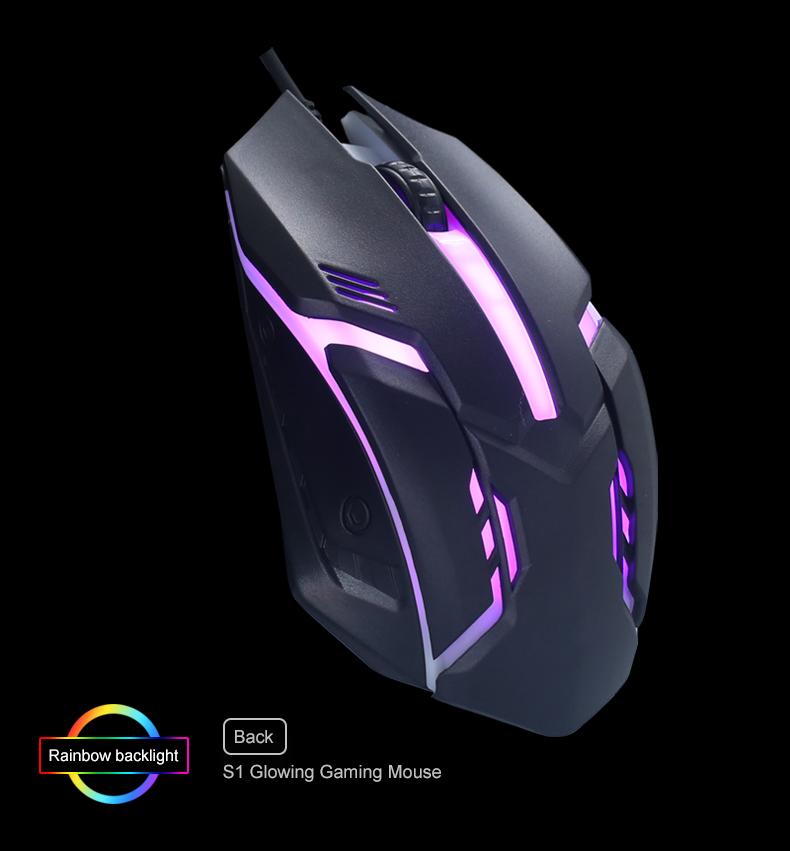 Product Introduction of Gaming S1 Sports LED Luminous Backlit Wired Mouse USB Wired For Desktop Laptop Mute Office Computer Gaming Mouse 29