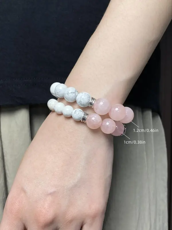 Natural Stone Beaded Bracelet, Fashionable Jewelry for Women & Girls, Trendy All-match & Exquisite Jewelry for Birthday Gift, with Gift Box 4