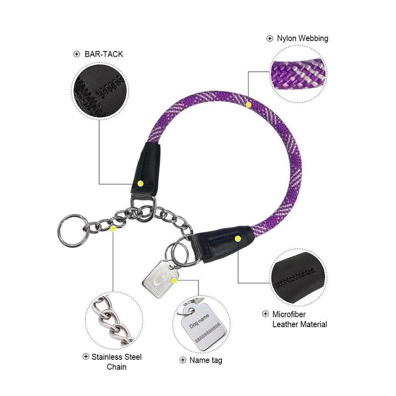 Truelove Pet P-Collar New Strong Metal Stainless Steel Nylon Braided Large Rope Training Dog Premium Designer Luxury TLC5374 3