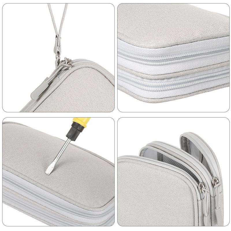 Product Introduction of Data Cable Organizer Pouch Double Layer Large Capacity Storage Bag Professional Headset USB Cable Organizer Bag, Electronics Finishing Expert Travel Portable Makeup Cover Digital Accessory Waterproof Oxford Cloth Case 48