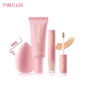PINKFLASH 3PCS/ Set Makeup set Foundation+Liquid Concealer Long Lasting Matte Oil control Waterproof