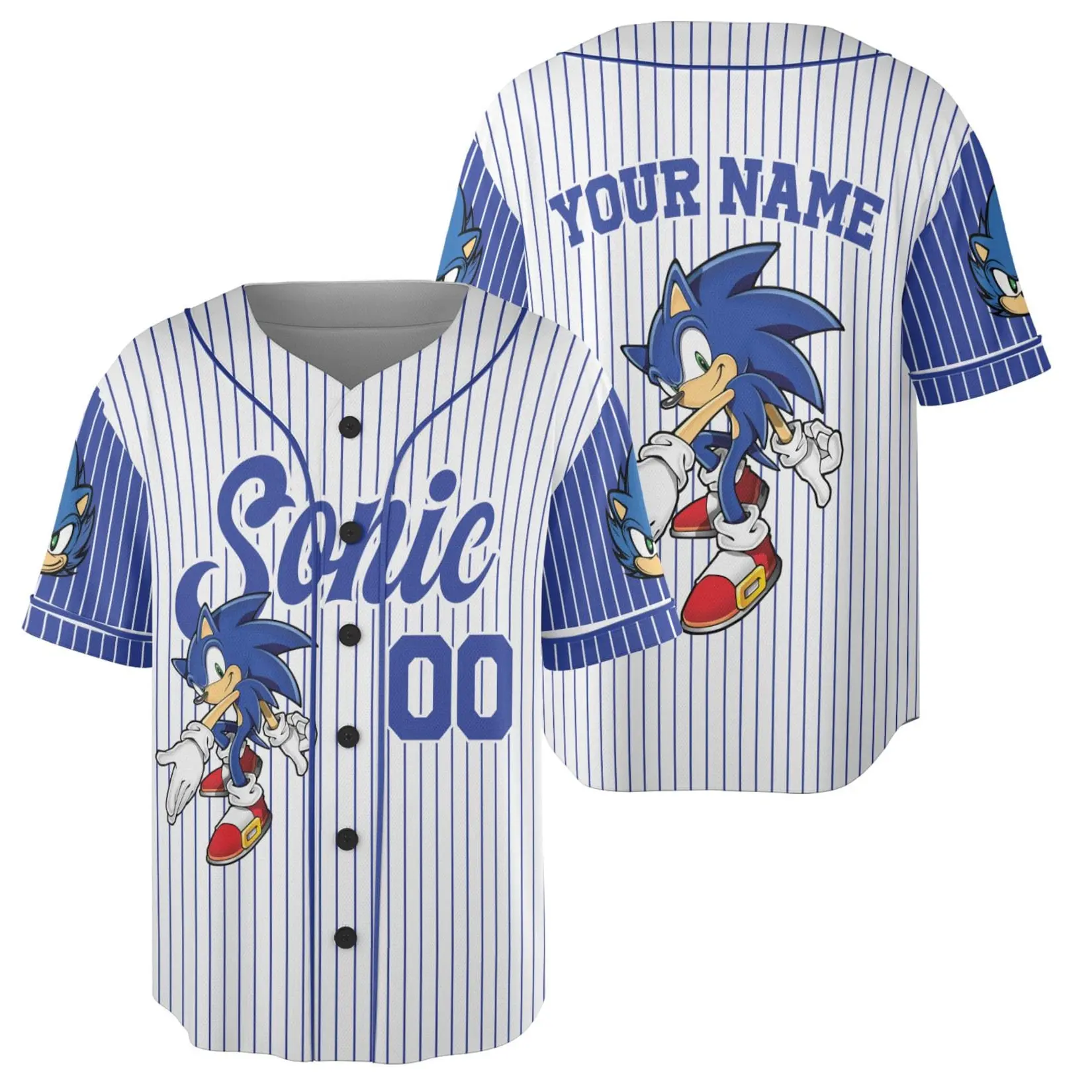 Personalized Sonic Jersey Baseball, Custom Sonic Jersey, Funny Sonic Jersey, Sonic Party Jersey, Sonic Birthday Gift