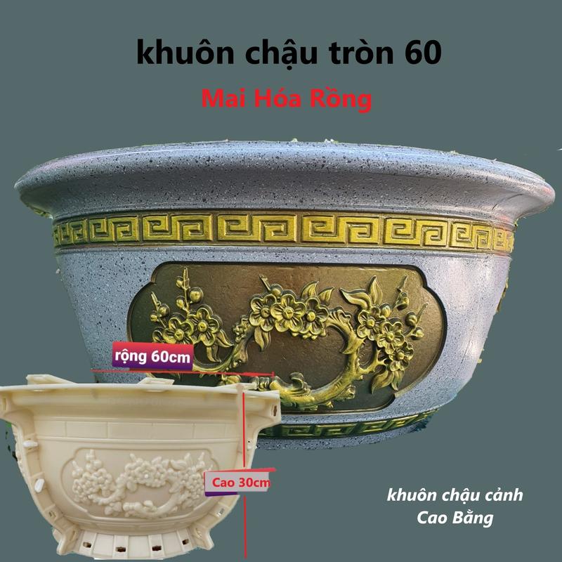  Khuôn đúc chậu cảnh tròn 60 - khuôn chậu ABS siêu bền 