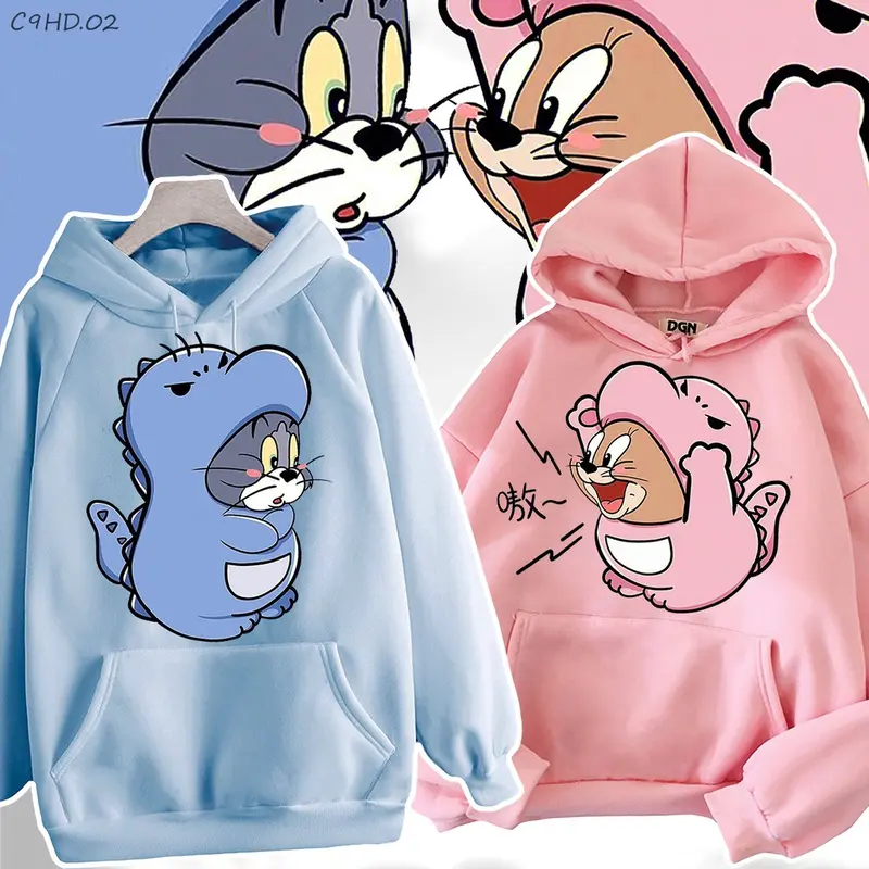 GRATIS ONGKIR [ HARGA PROMO ] Hoodie Tom & Jerry Dino Cute Couple Korea Style | Dhea Fashion COD - TERLARIS 0