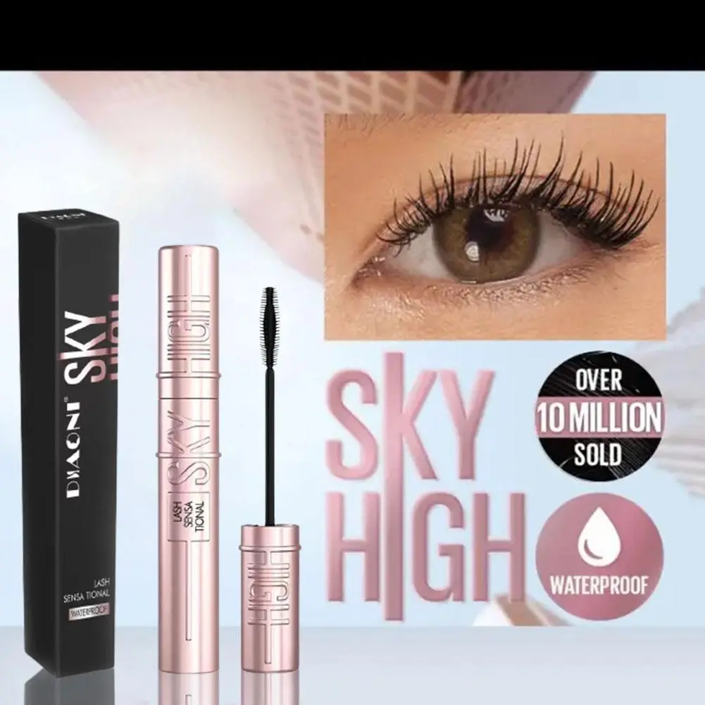 Sky-High Curling Mascara Waterproof Thickening Lengthening Curling Mascara With Silicone Brush F3I4
