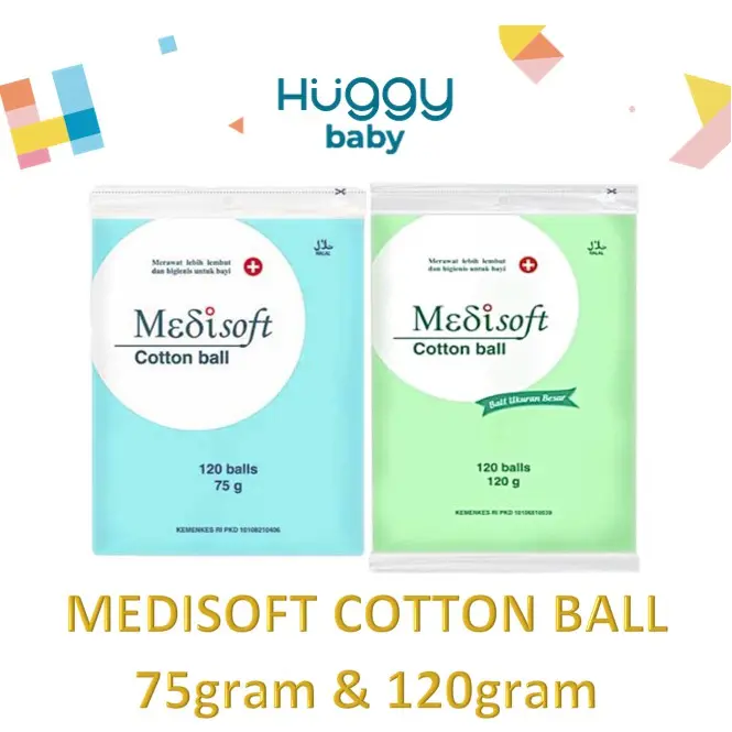 Medisoft Cotton Ball 120 Balls 75g 120g Bola Kapas Bayi