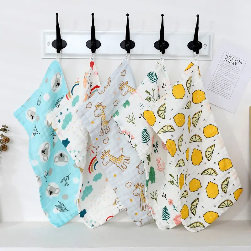 Baby towel 6 layers of gauze children's face towel high density washed cotton children's towel soft baby towel