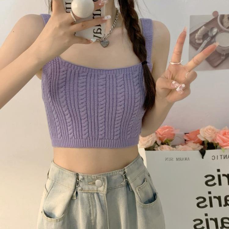 A001- Áo croptop nữ - Áo hai dây bản to phối đồ siêu xinh 6