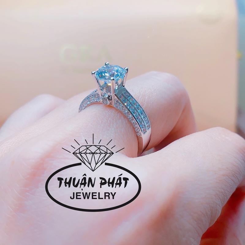 Phụ Kiện Nhẫn Nữ N076 Đơn Giản Viên Chủ 7LI5 CZ Đeo Tay Sang Trọng Trang Sức Bạc Ý Xi Kim - BẠC THUẬN PHÁT