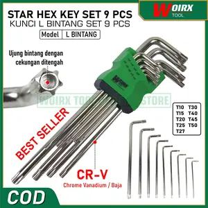 WOIRX TOOL Kunci L BINTANG 1 Set 9 Pcs Kunci L Star Panjang