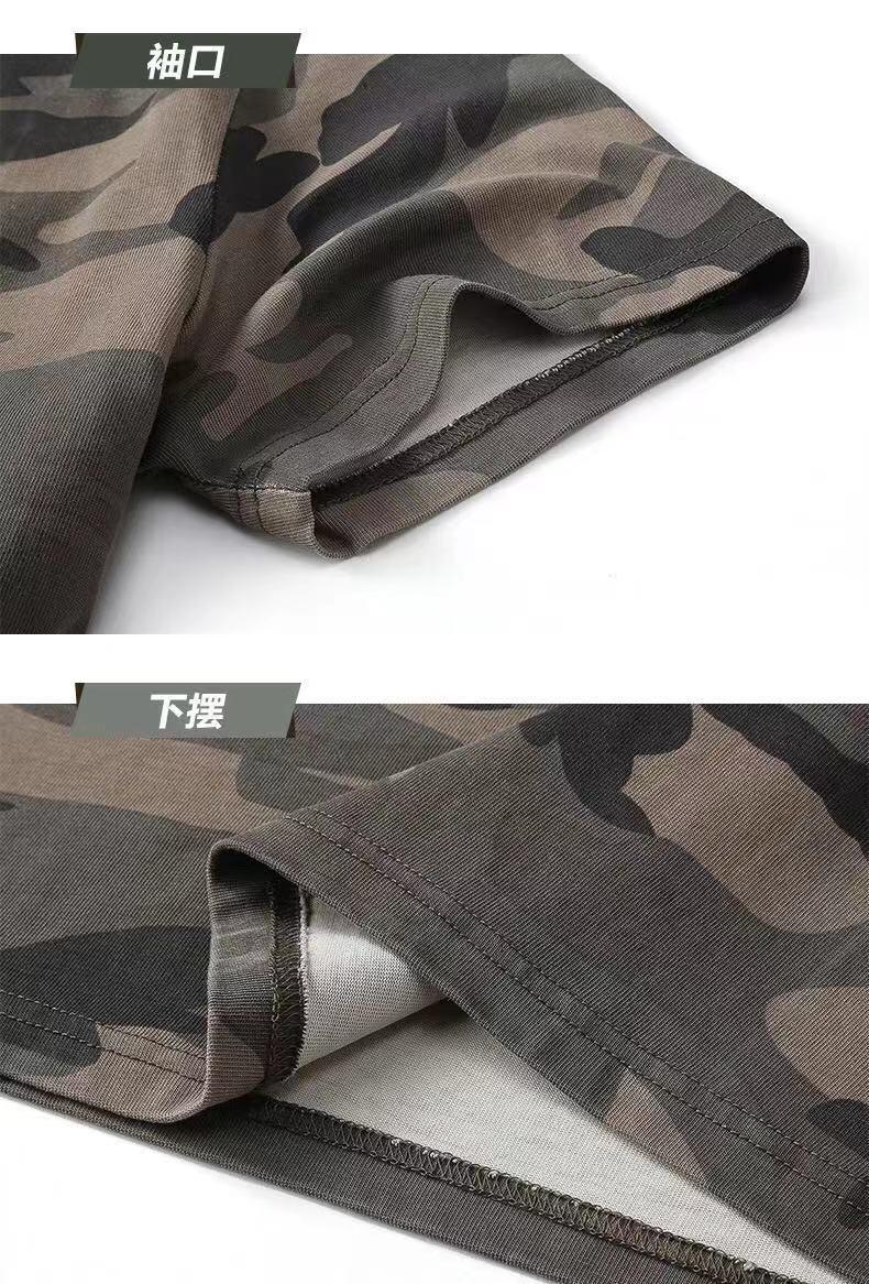 Product Introduction of European and American Retro Washed Cotton Short Sleeve Polo Shirt for Men, Summer Breathable Sweat-Absorbing Camouflage Half Sleeve Round Neck T-Shirt for Men Sport 22