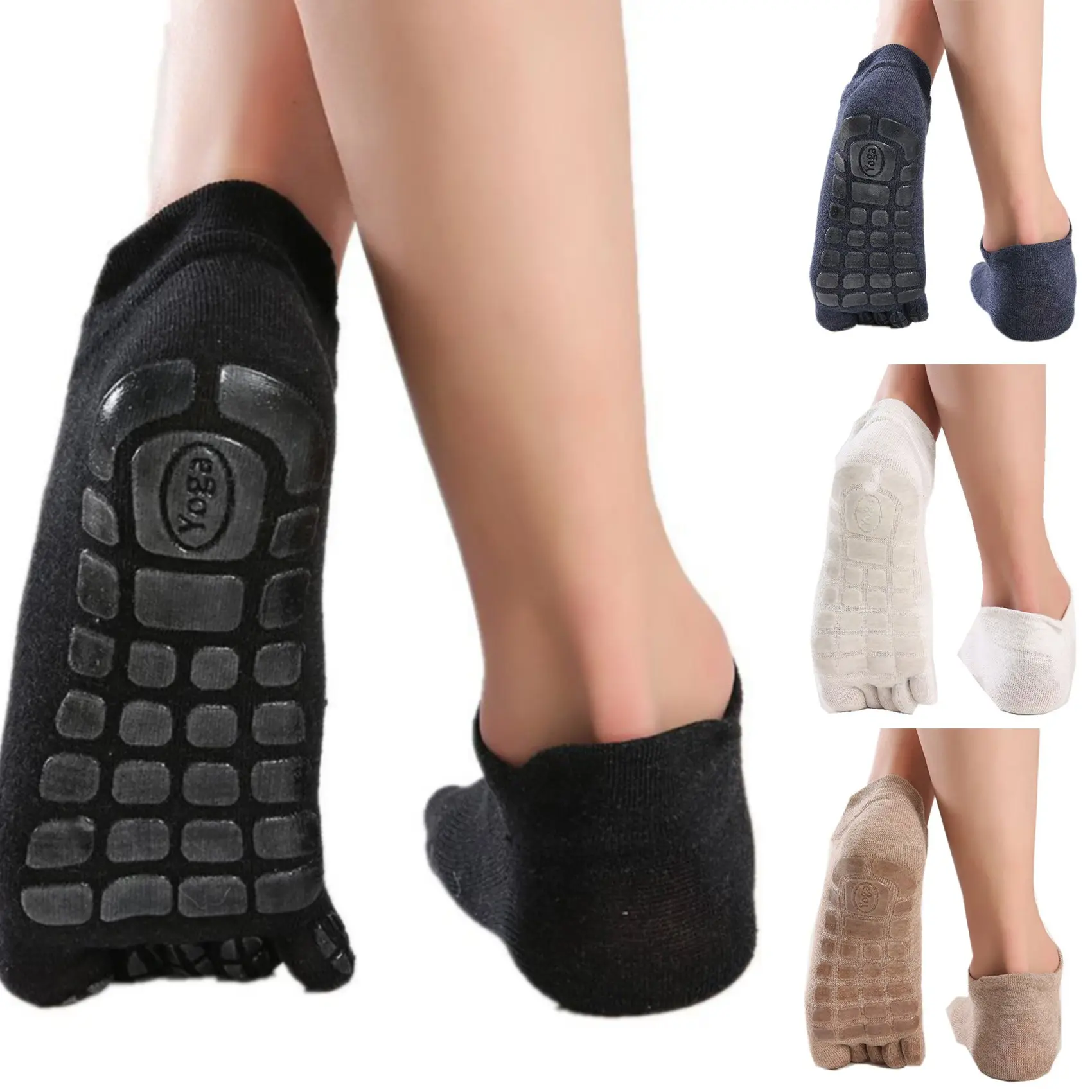 Unisex Sports Socks Soft Full Toe Grip Non-Slip Yoga Socks Anti Slip Indoor Floor Socks Fitness Socks
