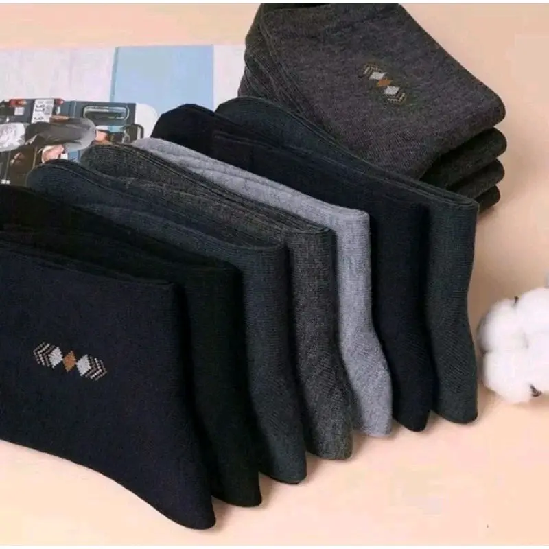 GROSIR PAKET 6 PASANG KAOS KAKI MOTIF PRIA PANJANG 3/4 KAOS KAKI DEWASA KERJA NYAMAN DAN TEBAL Lembut Pendek Hitam Cowok Formal Kantor 3