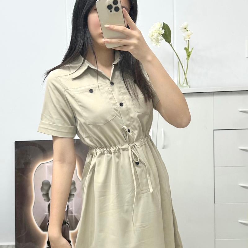    XẢ KHO  VÁY KAKI CÀI NÚT RÚT EO _ KHÁNH VY STORE  20958  Nữ 