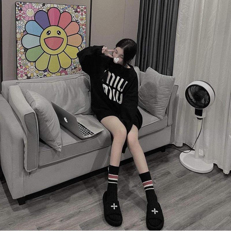 Áo len sweater unisex nam nữ dệt chữ MMIUU, áo len cổ tròn from rộng hot 2024 (ko kèm cổ sơ mi) Women Top Kem Dài Tay áo len aolen formrong