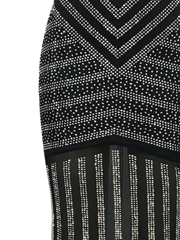 Women's Rhinestone Decor Backless Halter Mermaid Dress, Summer Clothes Women, Elegant Deep V Neck Sleeveless Maxi Dress for Party Evening Gown, Summer Clothes for Lady, Comfort Summer Dresses 3