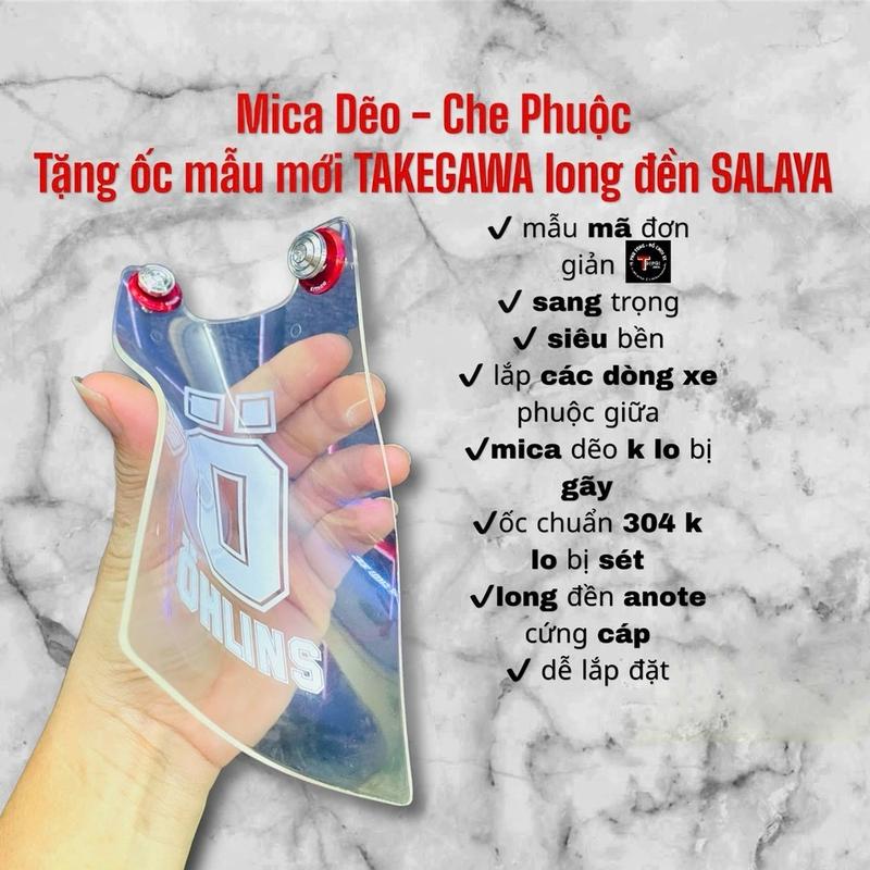 Mica che phuộc dẽo tặng 2 ốc salaya tặng 2 long đền đỏ mẫu mới takegawa ( full Bộ )