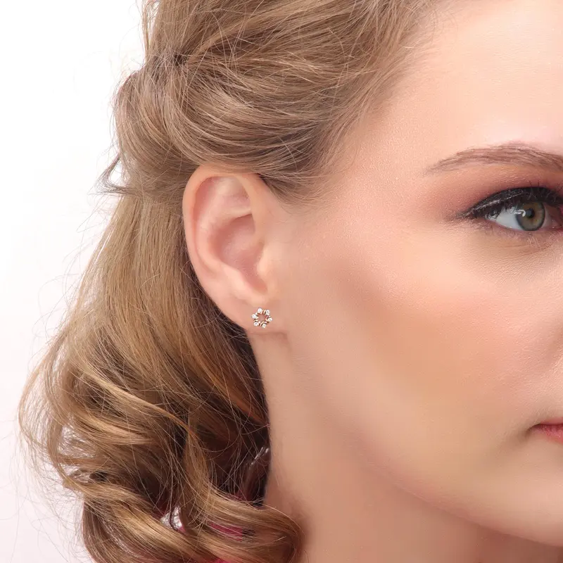 Lino and sons - anting berlian F VVS (Fabiene Two Tone Diamond Earrings) [Preorder 20 Hari] 1