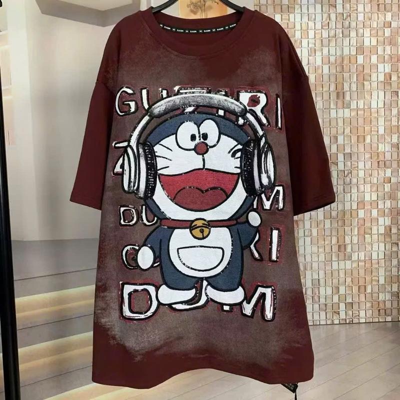 Áo Thun Phông Nữ Nam Tay Lỡ Form To Rộng Chất cotton su in Hình Mickey DOREMON - Cổ Tròn 4