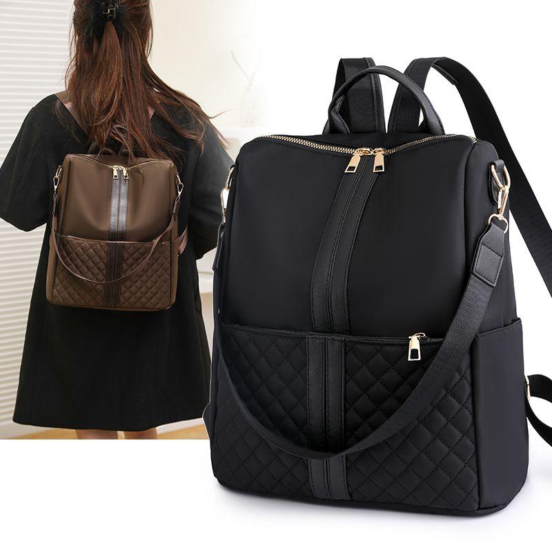 Product Introduction of 2024 New Black Mummy Bag Maternal and Child Ultra-Light Quilted Embroidery Thread Large Capacity Multi-Functional Fashion Mummy Bag 3