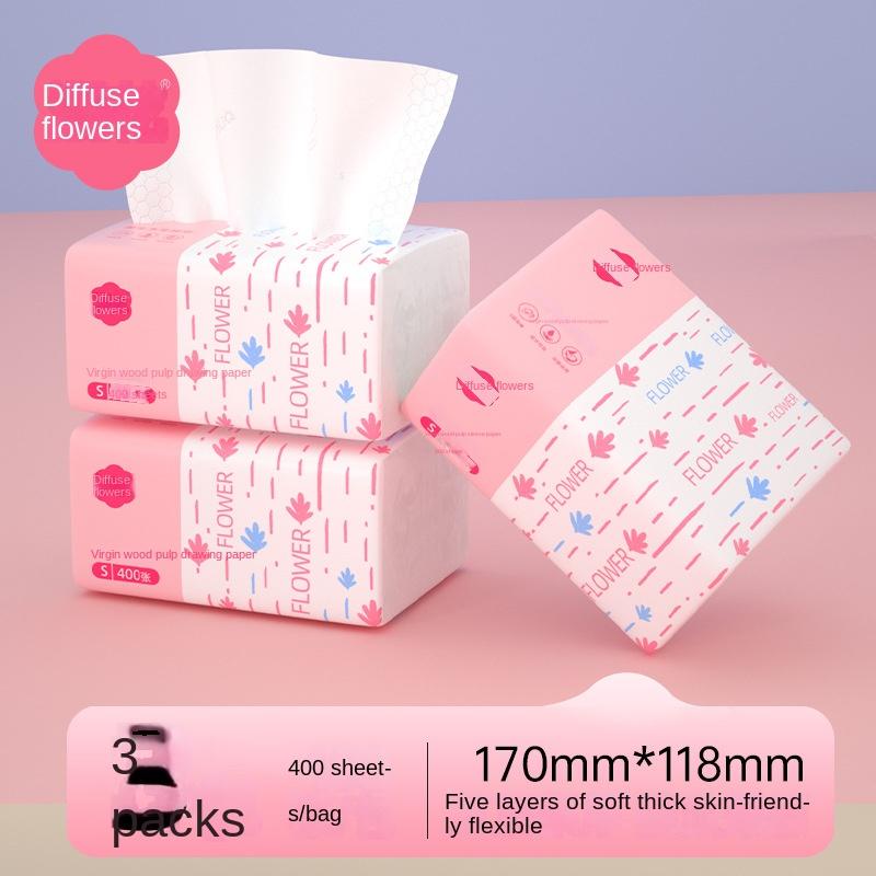 Xiaohongshu Manhua 400 Sheets Bulk Box Tissue Paper Napkins Household Economical Pack Facial Tissue Toilet Paper 6